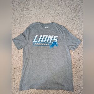 NFL Team Apparel Detroit Lions Grey Mens SS T Shirt Size L